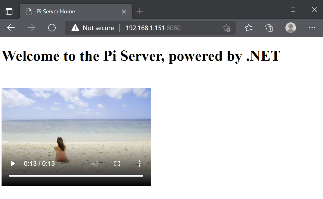 Video server from Raspberry pi web page